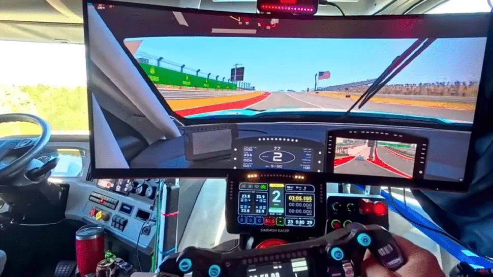 Truck Driver Turns Passenger Seat Into ,000 Racing Simulator — ‘Worth Every Dollar’