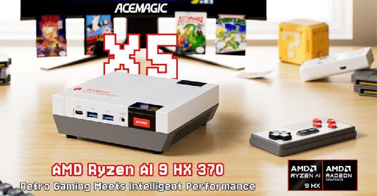 American version of the nostalgic NES “hands: down” style returns! AceMagic Retro X5 is launched with Ryzen AI 9 HX 370 and