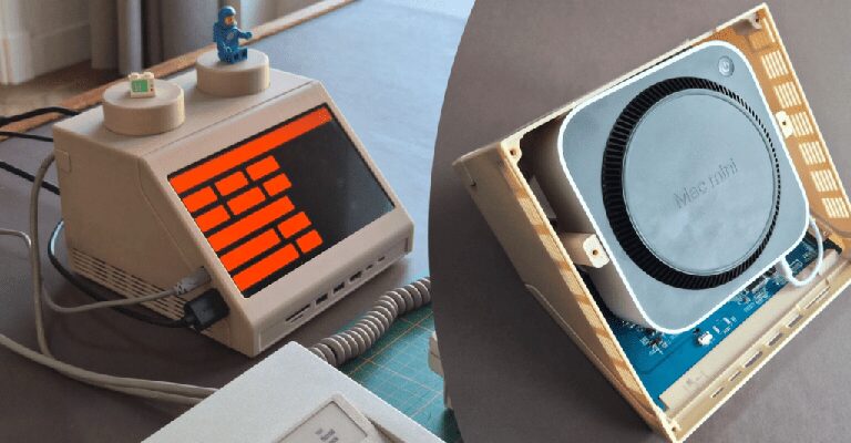 Nostalgic desktop computer is directly materialized, and the LEGO space computer turns into a Mac mini case