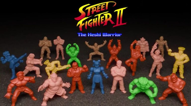 You can download and 3D print a complete set of street fighter ii nostalgic toys now: If you are a retro toy fan, or a die-hard Street Fighter II fan