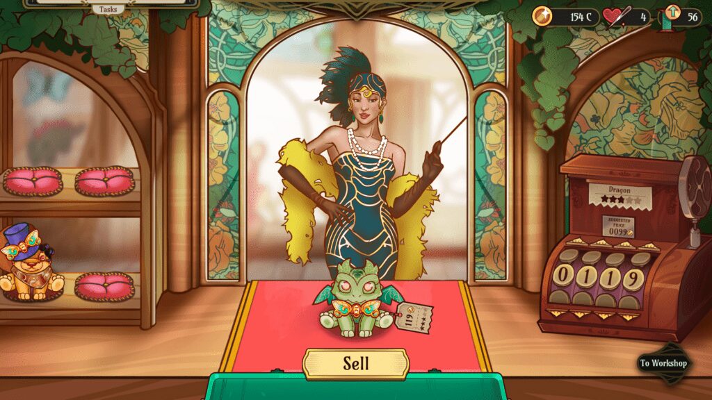 Do you have to bargain with customers to make dolls? Do you have to sew a doll one stitch at a time? Do you have to be a cow or horse to play games?