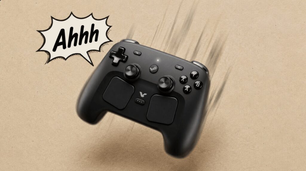 The Steam Controller obviously doesn’t have a speaker, but it actually screams when dropped.