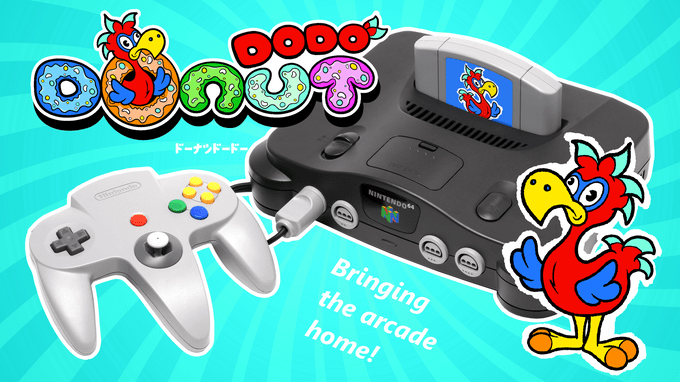 “Donut Dodo” will be on the N64 console. The crowdfunding has been successful and the cartridge can be purchased!